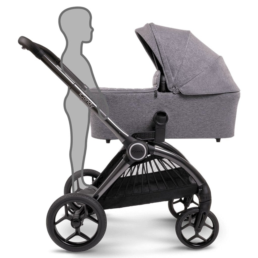 Bambinista-ICANDY-Travel-ICANDY Core Pushchair and Carrycot Complete Bundle with COCOON Car Seat & Base - Phantom (Light Grey)