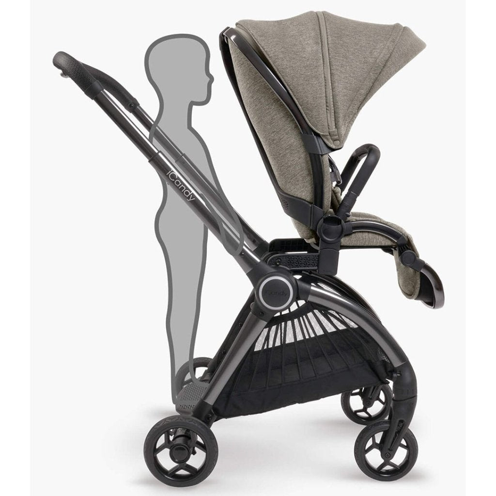 Bambinista-ICANDY-Travel-ICANDY Core Pushchair and Carrycot Complete Bundle with COCOON Car Seat & Base - Phantom (Light moss)