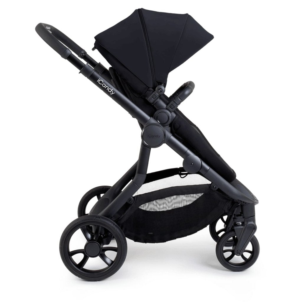 Bambinista-ICANDY-Travel-ICANDY Orange 4 Double Pushchair Bundle with Second Seat Fabric - Jet (Black Edition)