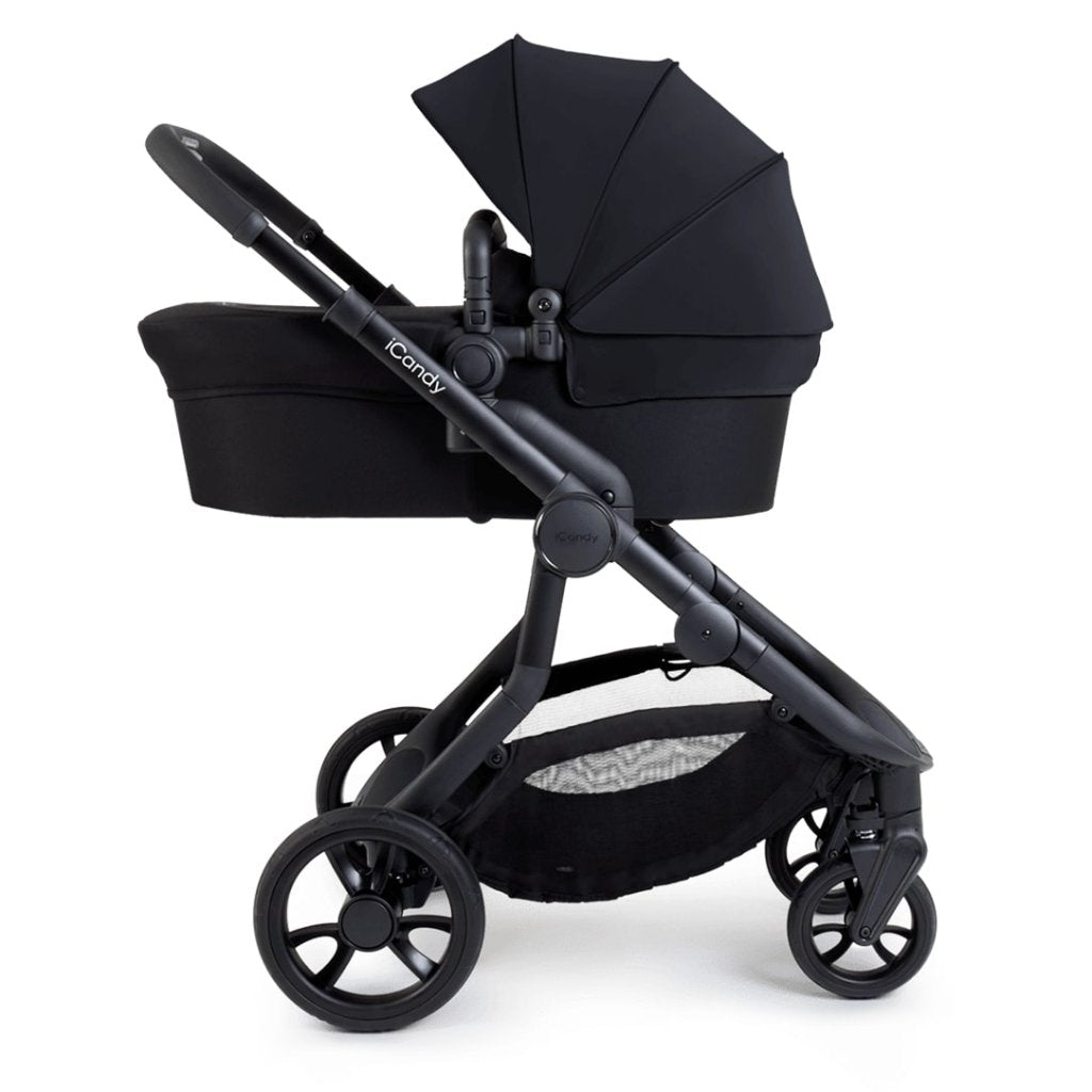 Bambinista-ICANDY-Travel-ICANDY Orange 4 Double Pushchair Bundle with Second Seat Fabric - Jet (Black Edition)