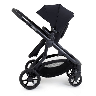 Bambinista-ICANDY-Travel-ICANDY Orange 4 Double Pushchair Bundle with Second Seat Fabric - Jet (Black Edition)