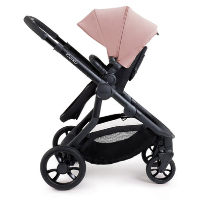 Bambinista-ICANDY-Travel-ICANDY Orange 4 Double Pushchair Bundle with Second Seat Fabric - Jet (Rose)