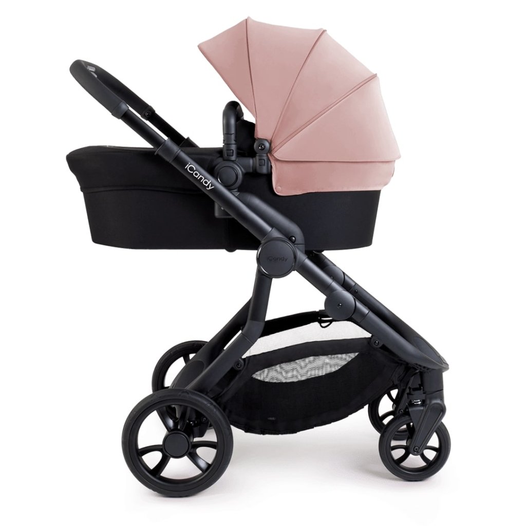 Bambinista-ICANDY-Travel-ICANDY Orange 4 Double Pushchair Bundle with Second Seat Fabric - Jet (Rose)