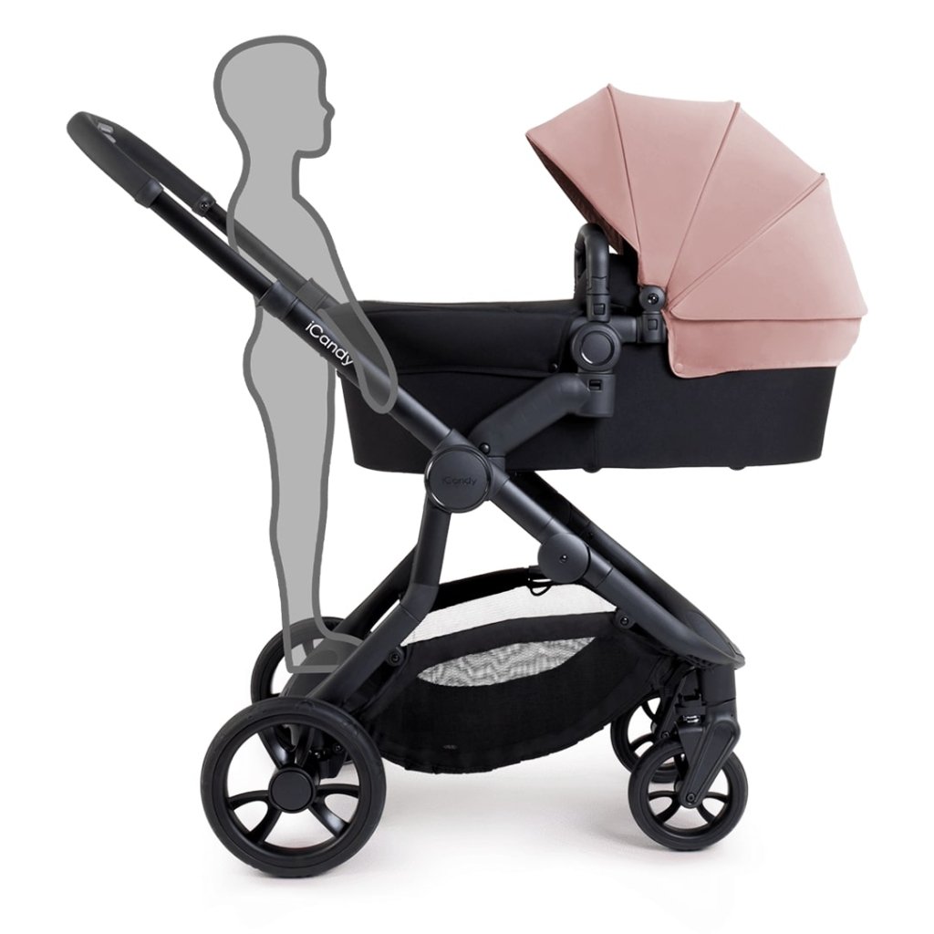 Bambinista-ICANDY-Travel-ICANDY Orange 4 Double Pushchair Bundle with Second Seat Fabric - Jet (Rose)