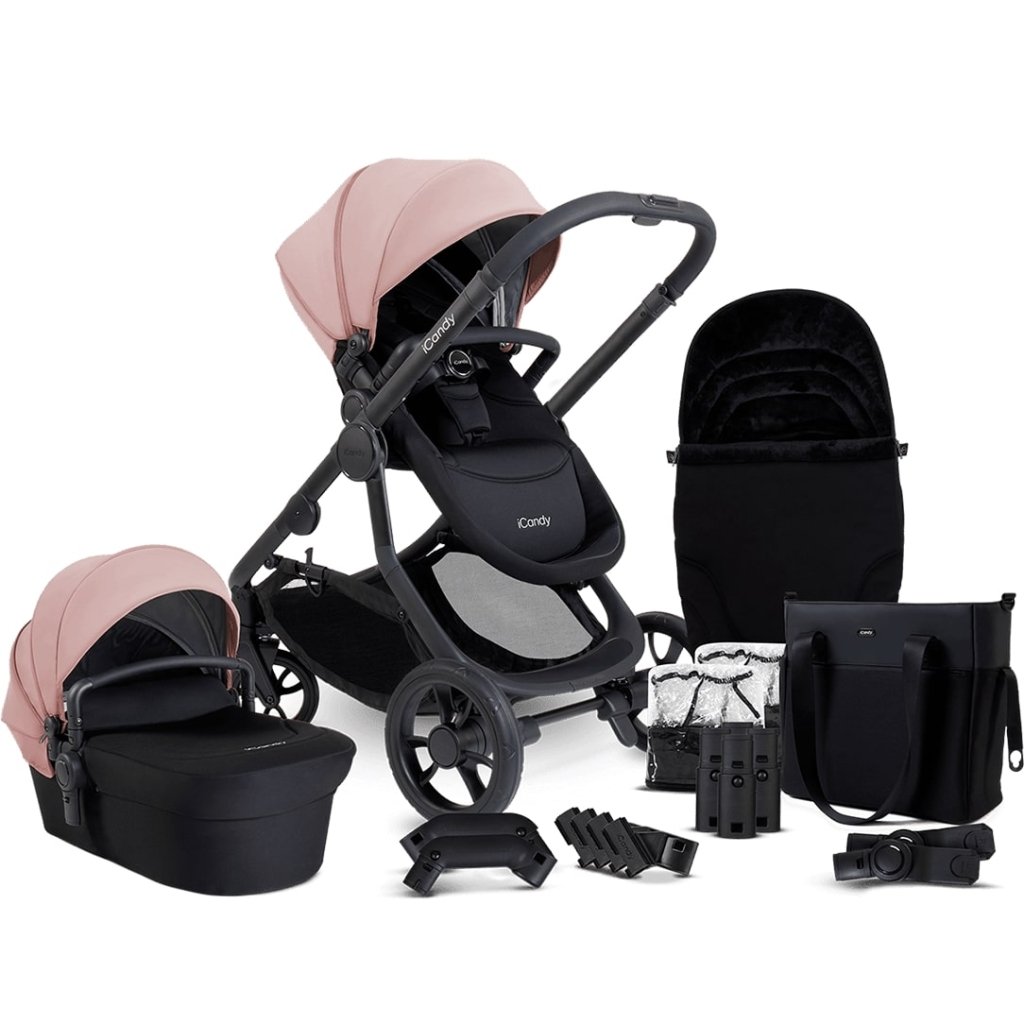 Bambinista-ICANDY-Travel-ICANDY Orange 4 Pushchair Combination Bundle - Jet (Rose)