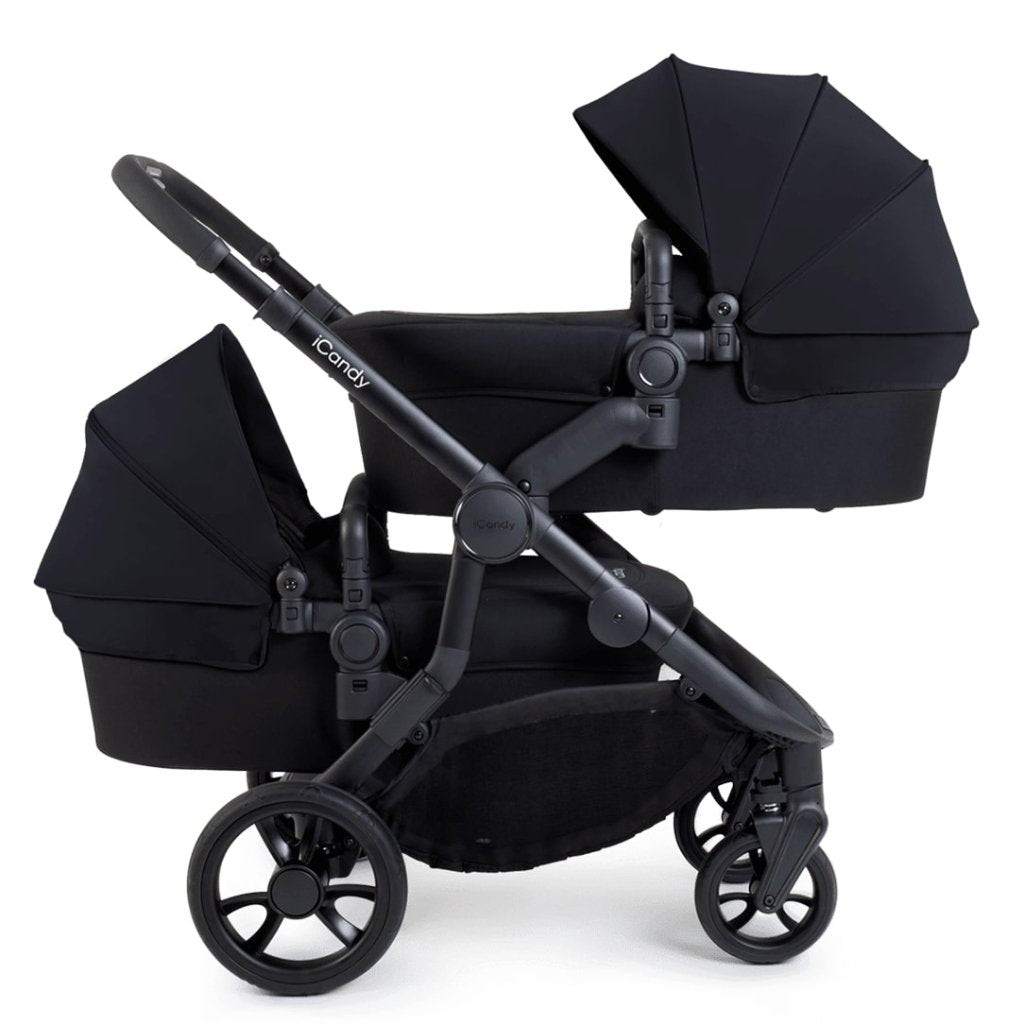 Bambinista-ICANDY-Travel-ICANDY Orange 4 Twin Complete Pushchair Bundle - Jet (Black Edition)