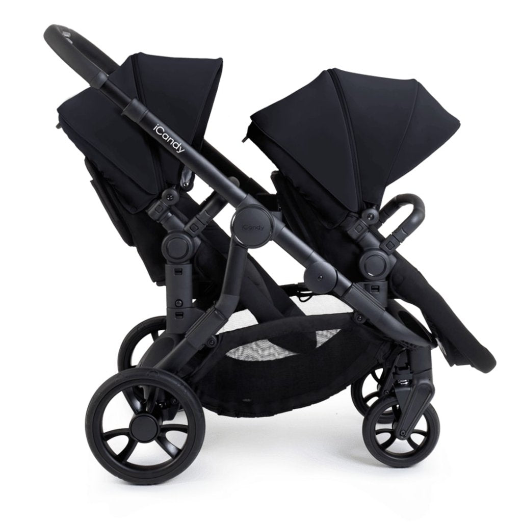 Bambinista-ICANDY-Travel-ICANDY Orange 4 Twin Complete Pushchair Bundle - Jet (Black Edition)