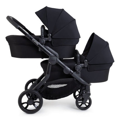 Bambinista-ICANDY-Travel-ICANDY Orange 4 Twin Complete Pushchair Bundle - Jet (Black Edition)