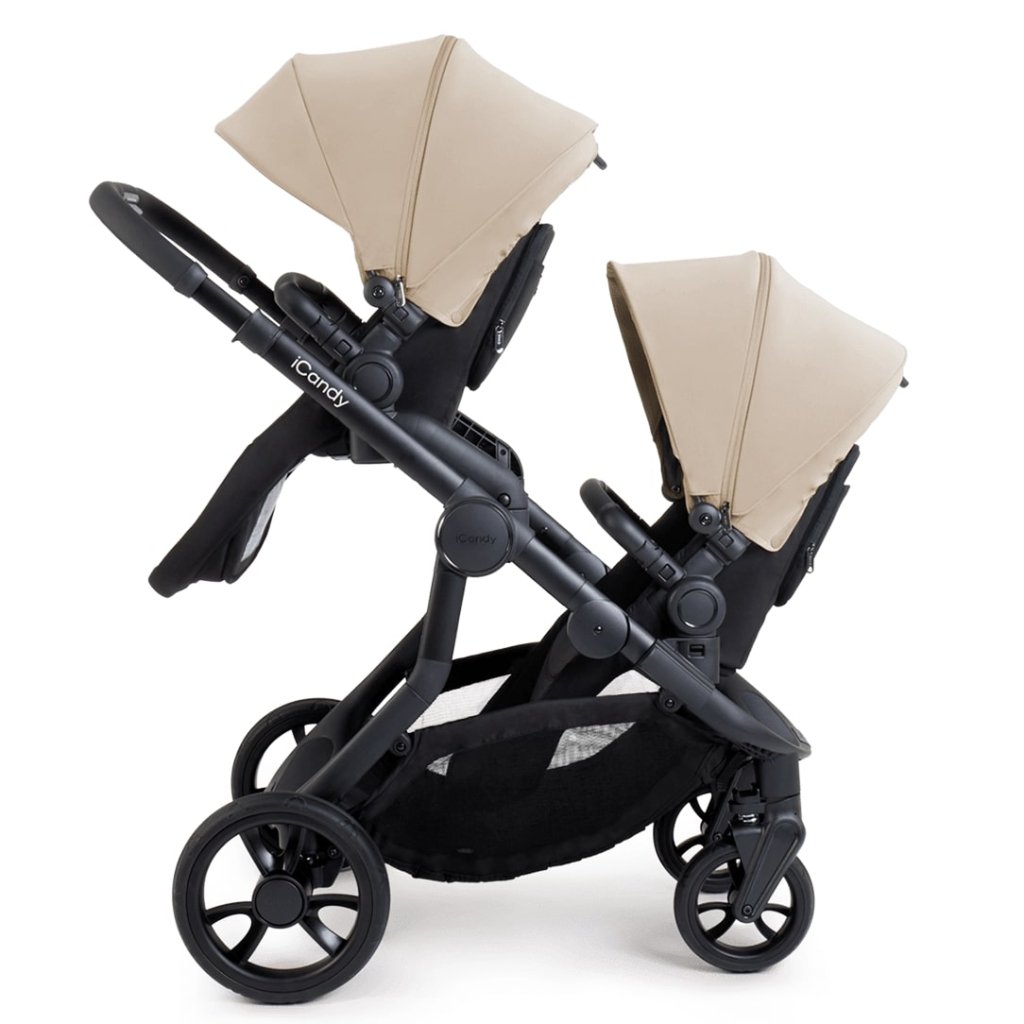 Bambinista-ICANDY-Travel-ICANDY Orange 4 Twin Complete Pushchair Bundle - Jet (Latte)