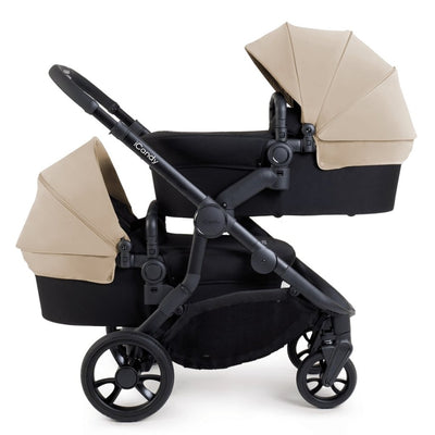 Bambinista-ICANDY-Travel-ICANDY Orange 4 Twin Complete Pushchair Bundle - Jet (Latte)