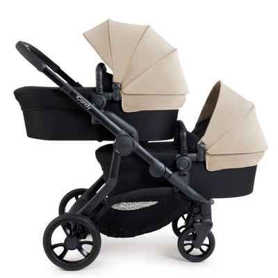 Bambinista-ICANDY-Travel-ICANDY Orange 4 Twin Complete Pushchair Bundle - Jet (Latte)