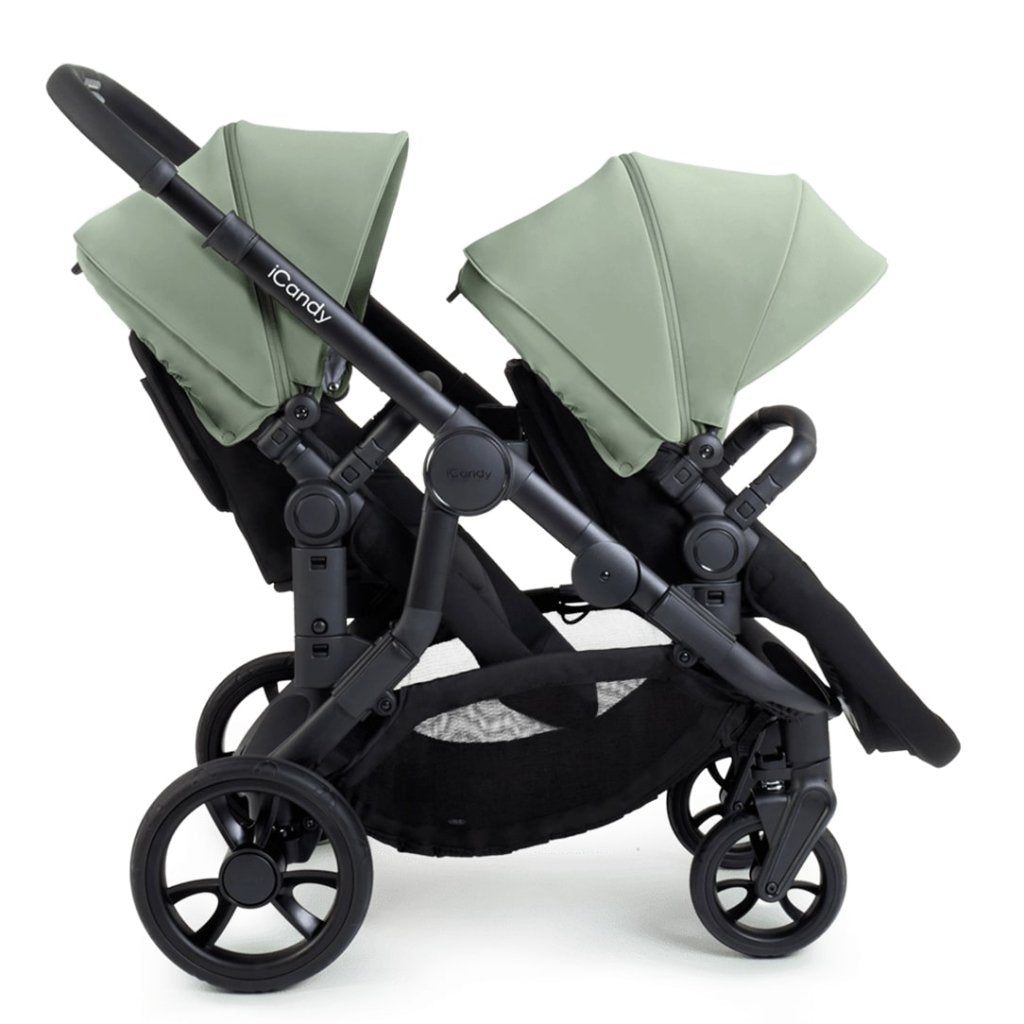 Bambinista-ICANDY-Travel-ICANDY Orange 4 Twin Complete Pushchair Bundle - Jet (Pistachio)