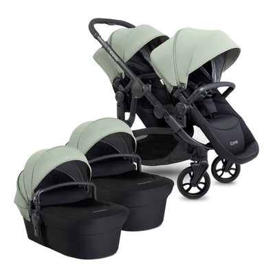 Bambinista-ICANDY-Travel-ICANDY Orange 4 Twin Complete Pushchair Bundle - Jet (Pistachio)