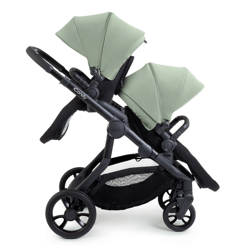 Bambinista-ICANDY-Travel-ICANDY Orange 4 Twin Complete Pushchair Bundle - Jet (Pistachio)