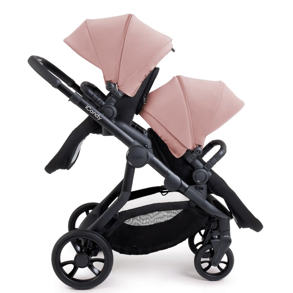 Bambinista-ICANDY-Travel-ICANDY Orange 4 Twin Complete Pushchair Bundle - Jet (Rose)