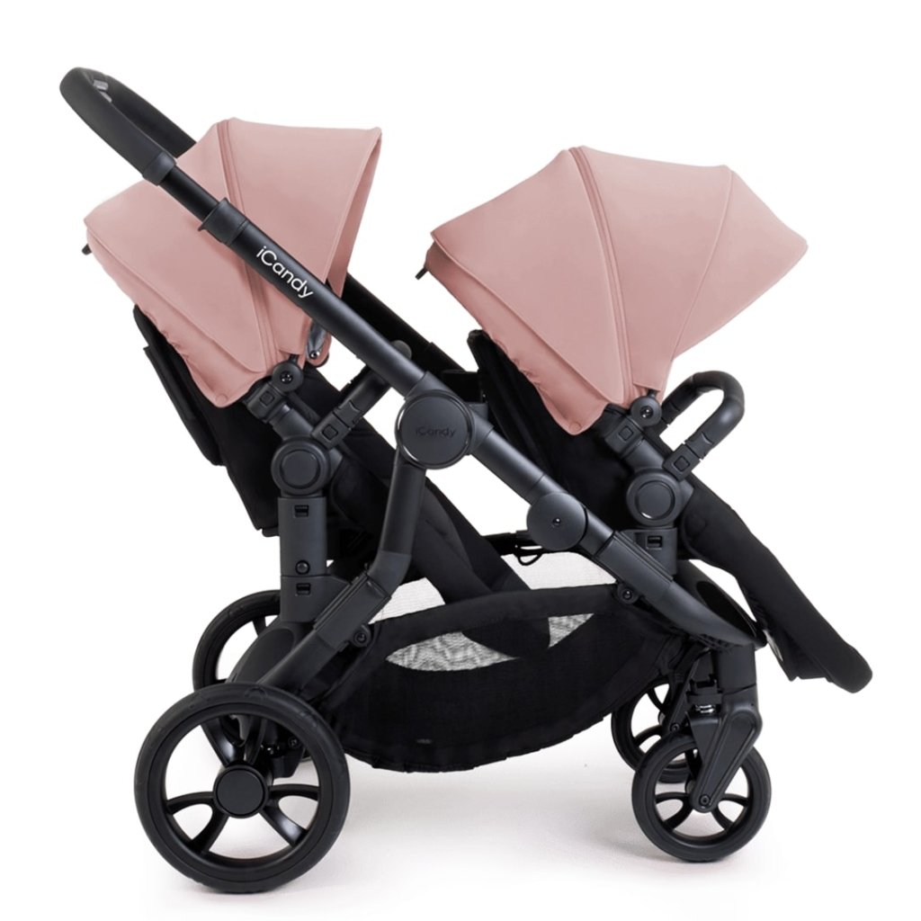 Bambinista-ICANDY-Travel-ICANDY Orange 4 Twin Complete Pushchair Bundle - Jet (Rose)