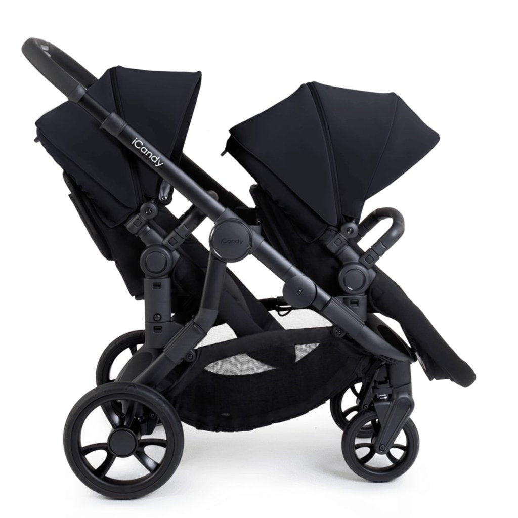 Bambinista-ICANDY-Travel-ICANDY Orange 4 Twin Travel system with COCOON car seat - Jet (Black Edition)