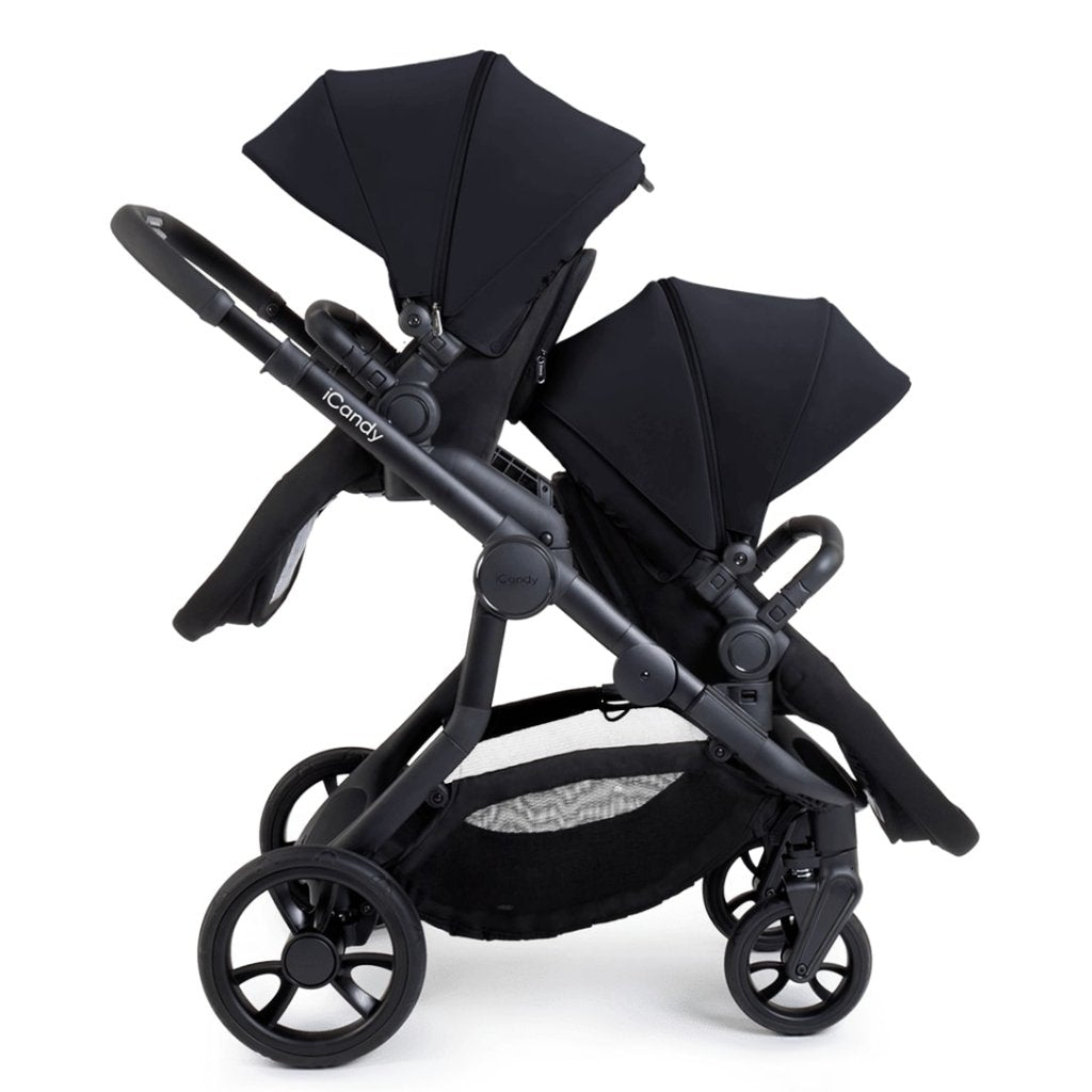 Bambinista-ICANDY-Travel-ICANDY Orange 4 Twin Travel system with COCOON car seat - Jet (Black Edition)