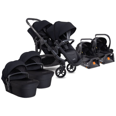 Bambinista-ICANDY-Travel-ICANDY Orange 4 Twin Travel system with COCOON car seat - Jet (Black Edition)