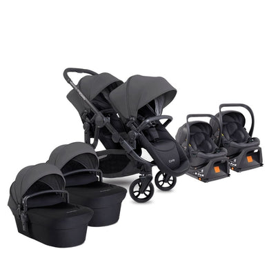 Bambinista-ICANDY-Travel-ICANDY Orange 4 Twin Travel system with COCOON car seat - Jet (Fossil)