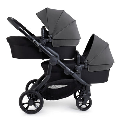 Bambinista-ICANDY-Travel-ICANDY Orange 4 Twin Travel system with COCOON car seat - Jet (Fossil)