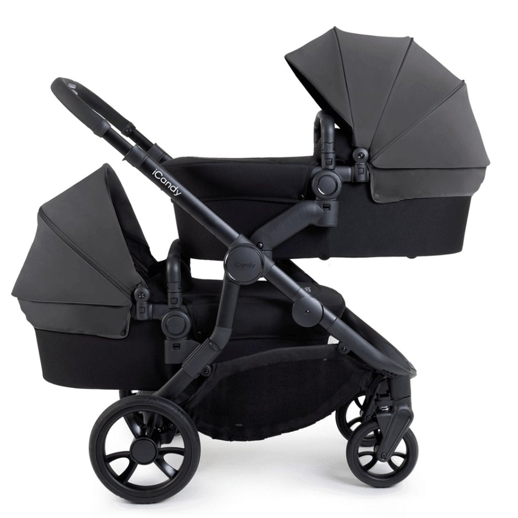 Bambinista-ICANDY-Travel-ICANDY Orange 4 Twin Travel system with COCOON car seat - Jet (Fossil)