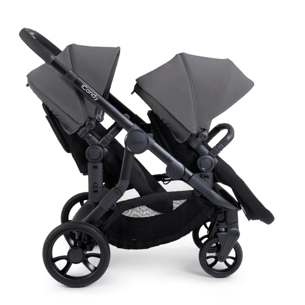 Bambinista-ICANDY-Travel-ICANDY Orange 4 Twin Travel system with COCOON car seat - Jet (Fossil)