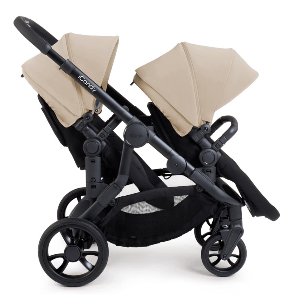 Bambinista-ICANDY-Travel-ICANDY Orange 4 Twin Travel system with COCOON car seat - Jet (Latte)