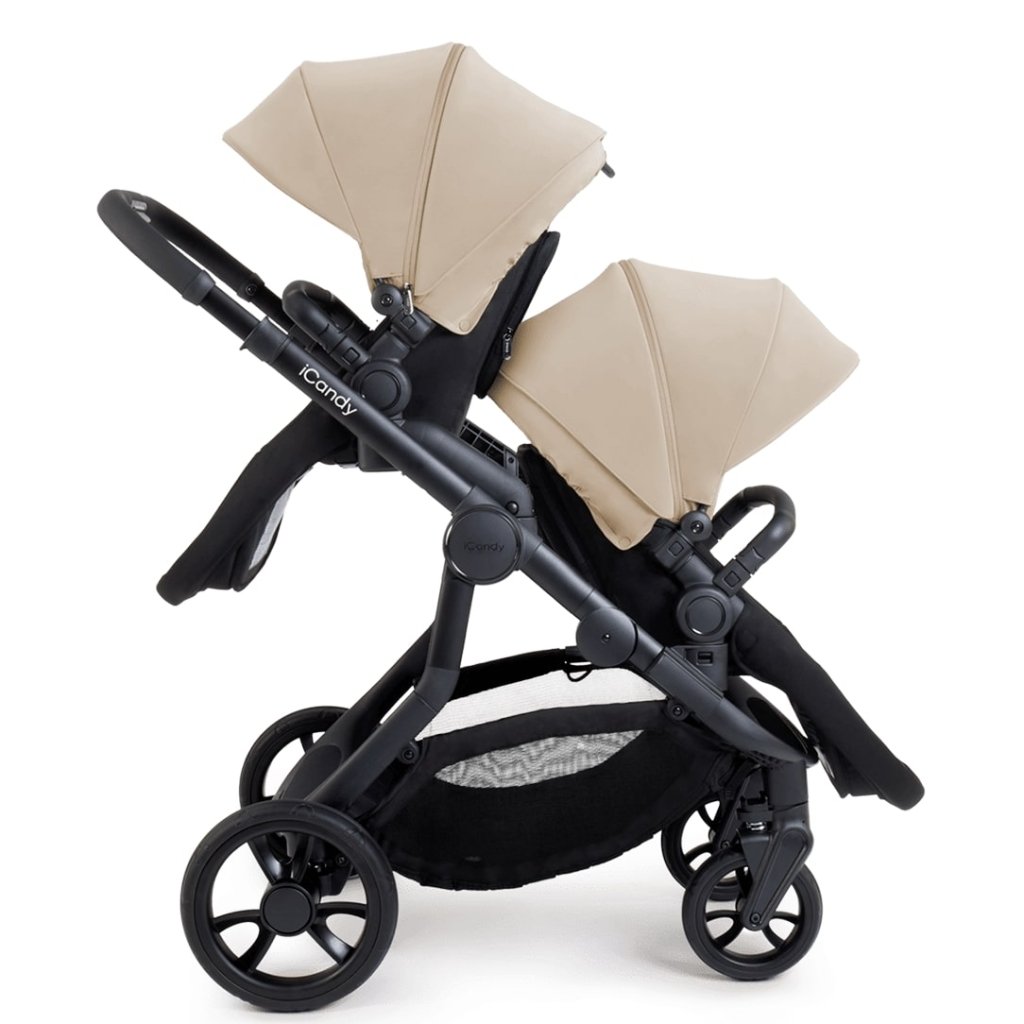 Bambinista-ICANDY-Travel-ICANDY Orange 4 Twin Travel system with COCOON car seat - Jet (Latte)