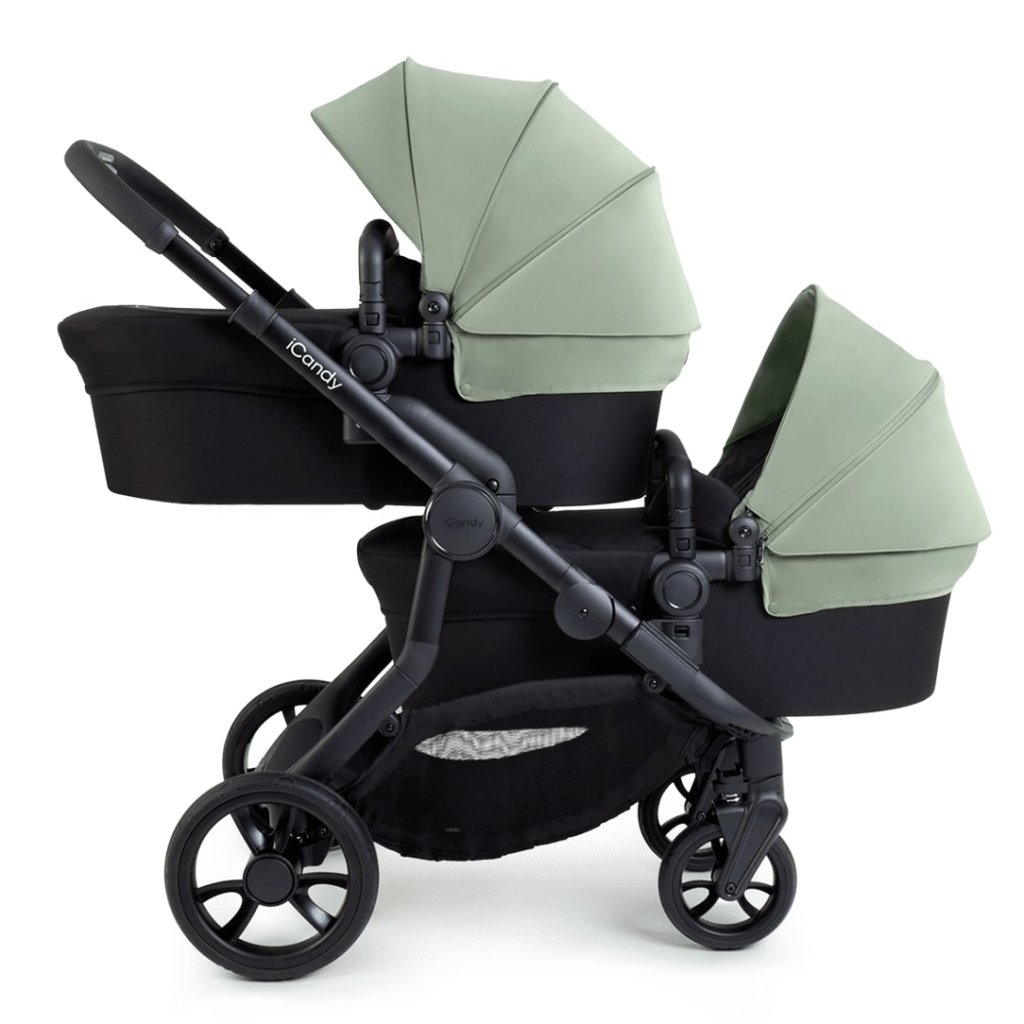 Bambinista-ICANDY-Travel-ICANDY Orange 4 Twin Travel system with COCOON car seat - Jet (Pistachio)