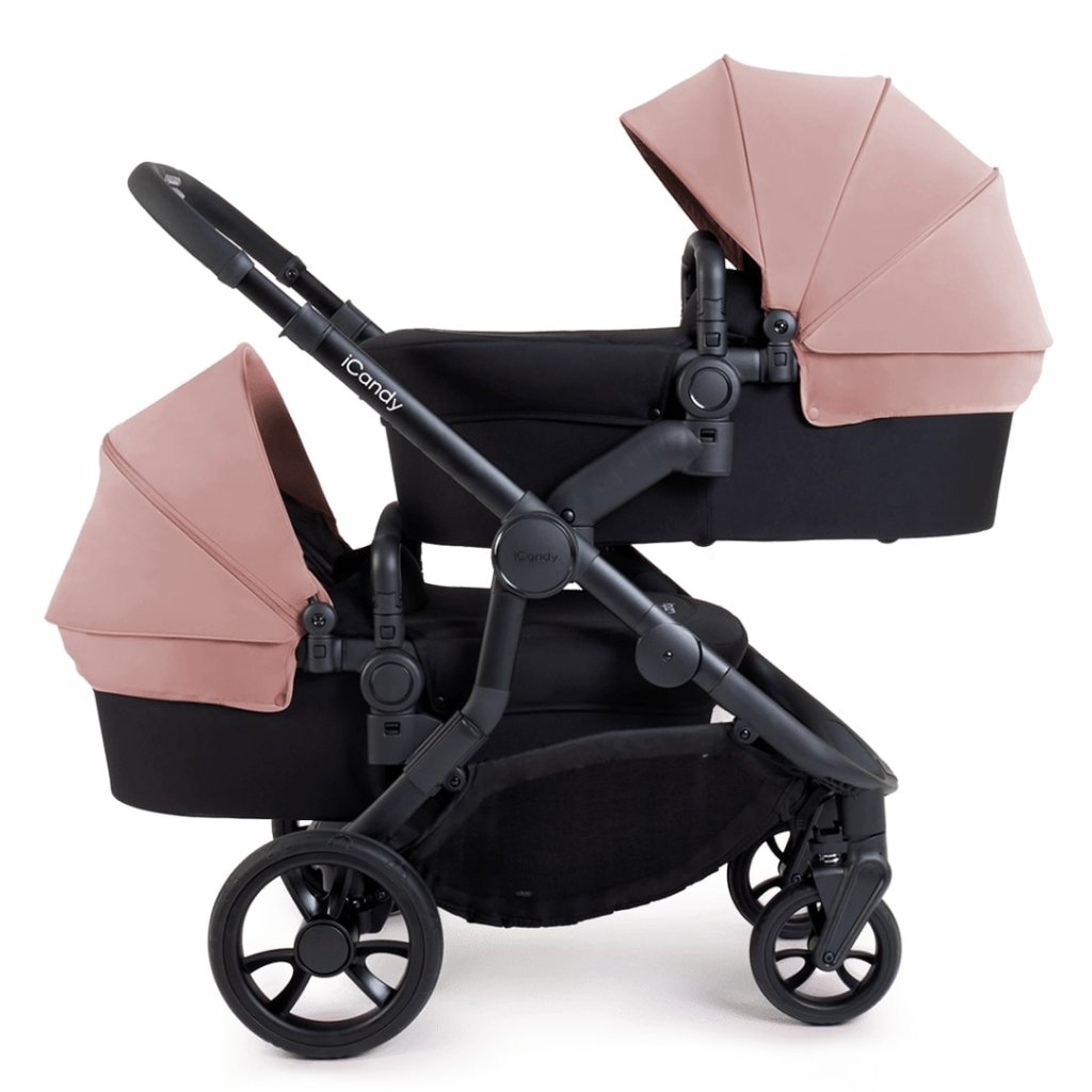 Bambinista-ICANDY-Travel-ICANDY Orange 4 Twin Travel system with COCOON car seat - Jet (Rose)