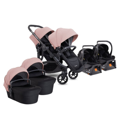 Bambinista-ICANDY-Travel-ICANDY Orange 4 Twin Travel system with COCOON car seat - Jet (Rose)