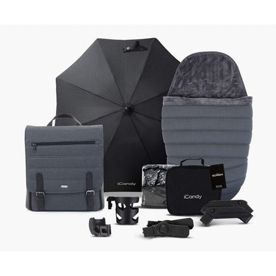 Bambinista-ICANDY-Travel-ICANDY Peach 7 Complete Bundle with Cocoon Car Seat & Base - Dark Grey