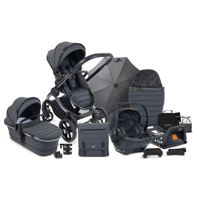 Bambinista-ICANDY-Travel-ICANDY Peach 7 Complete Bundle with Cocoon Car Seat & Base - Dark Grey