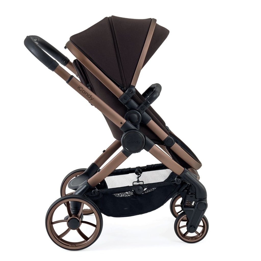 Bambinista - ICANDY - Travel Bundles - ICANDY Peach 7 Complete Travel System with Be Safe Go Beyond Car Seat and Base - Pecan (Special Edition)