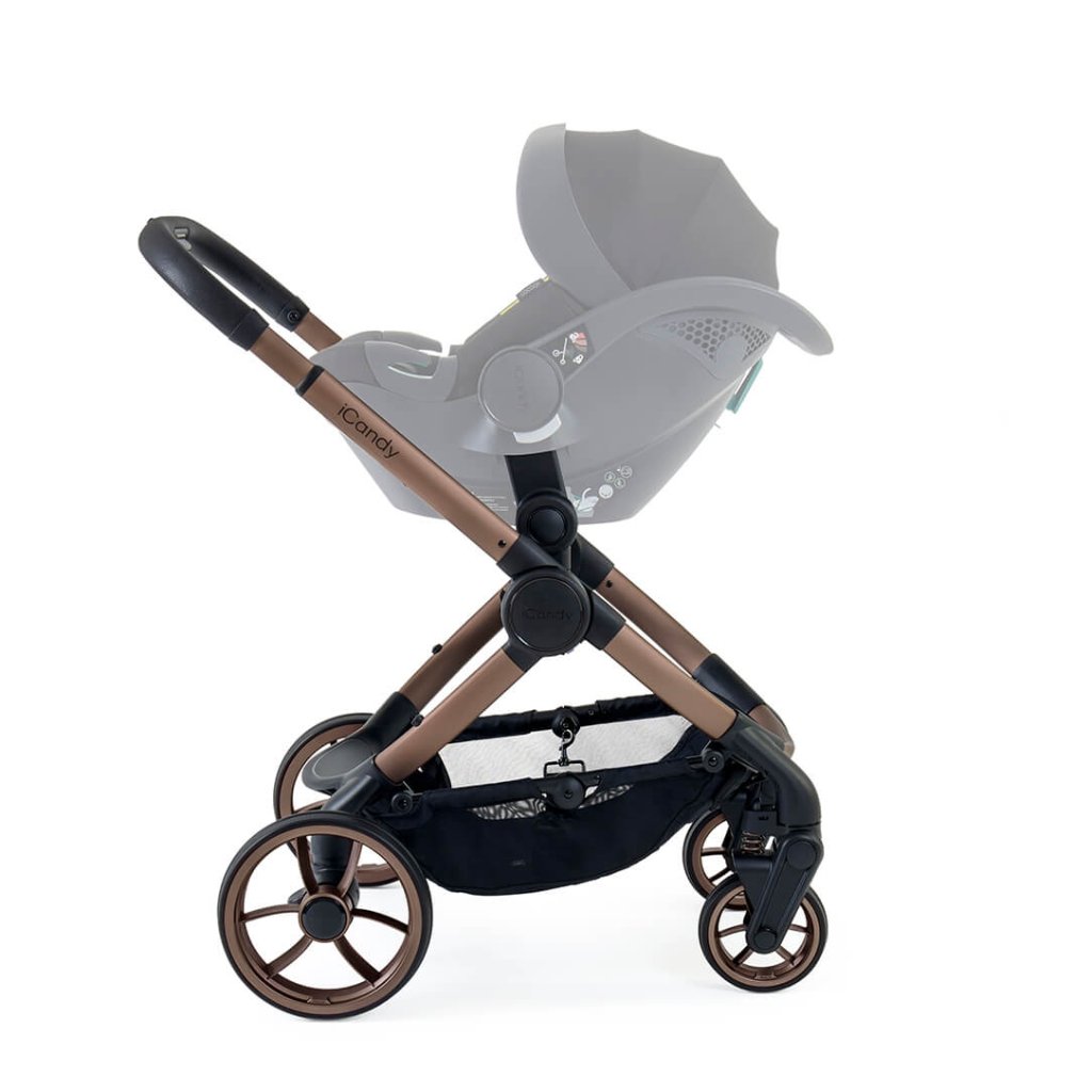 Bambinista - ICANDY - Travel Bundles - ICANDY Peach 7 Complete Travel System with Maxi Cosi Cabriofix Car Seat - Pecan (Special Edition)