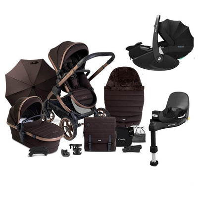 Bambinista - ICANDY - Travel Bundles - ICANDY Peach 7 Complete Travel System with Maxi Cosi Pebble 360 Pro2 Car Seat - Pecan (Special Edition)