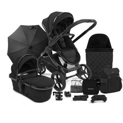 Bambinista - ICANDY - Travel - iCANDY Peach 7 Designer Collection Cerium Complete Bundle with COCOON Car Seat and Base - Black