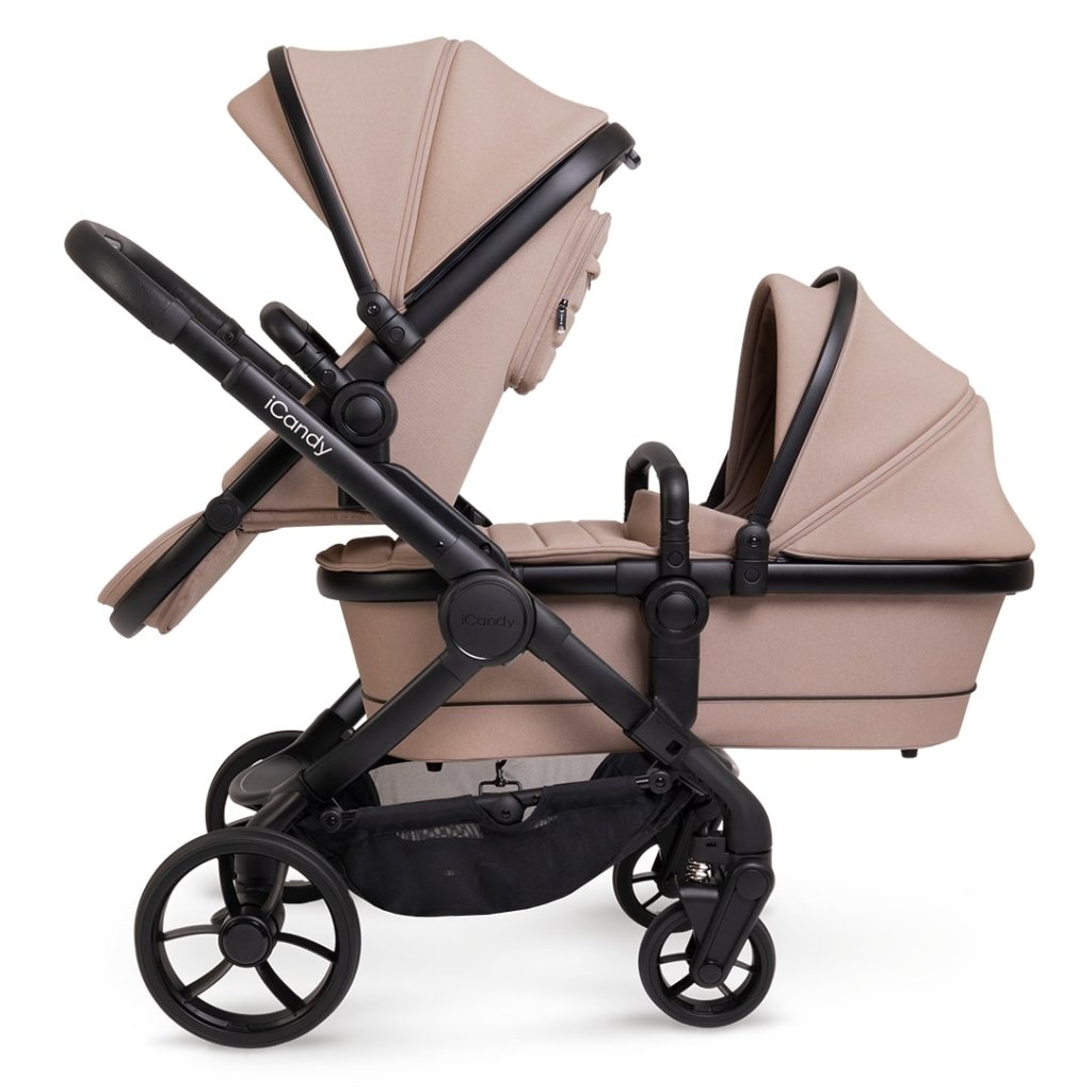 ICANDY Peach 7 Double Pushchair and Carrycot Combo Set Cookie Bambinista