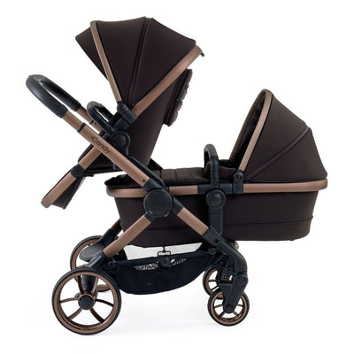 Bambinista - ICANDY - Travel Bundles - ICANDY Peach 7 Double Pushchair and Carrycot Combo Set - Pecan