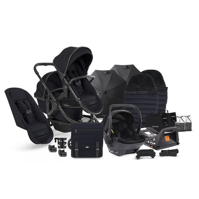 Bambinista - ICANDY - Travel - ICANDY Peach 7 Double Pushchair and Carrycot Complete Bundle Set - Black Edition