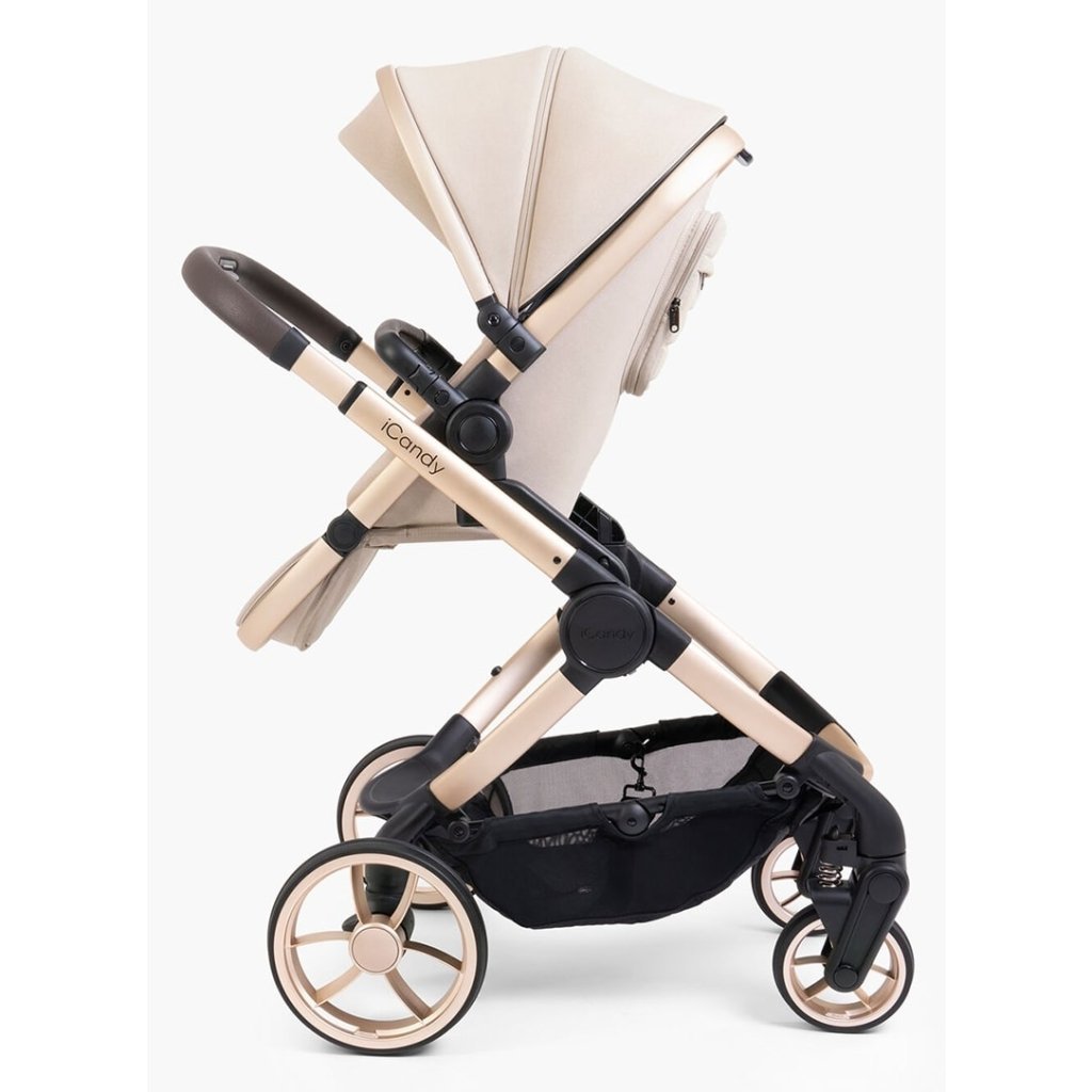 Bambinista-ICANDY-Travel-ICANDY Peach 7 Double Pushchair and Carrycot Complete Bundle Set - Blonde (Biscotti)