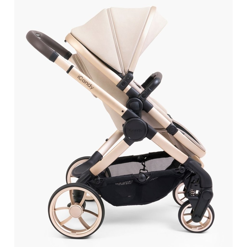 Bambinista-ICANDY-Travel-ICANDY Peach 7 Double Pushchair and Carrycot Complete Bundle Set - Blonde (Biscotti)