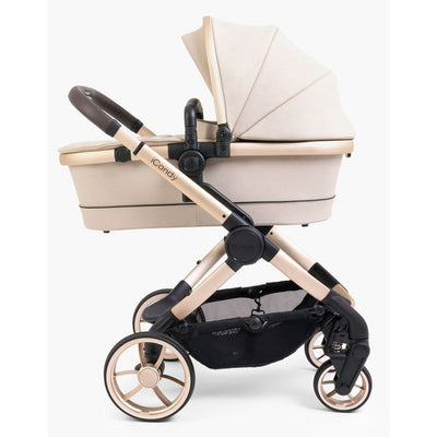 Bambinista-ICANDY-Travel-ICANDY Peach 7 Double Pushchair and Carrycot Complete Bundle Set - Blonde (Biscotti)