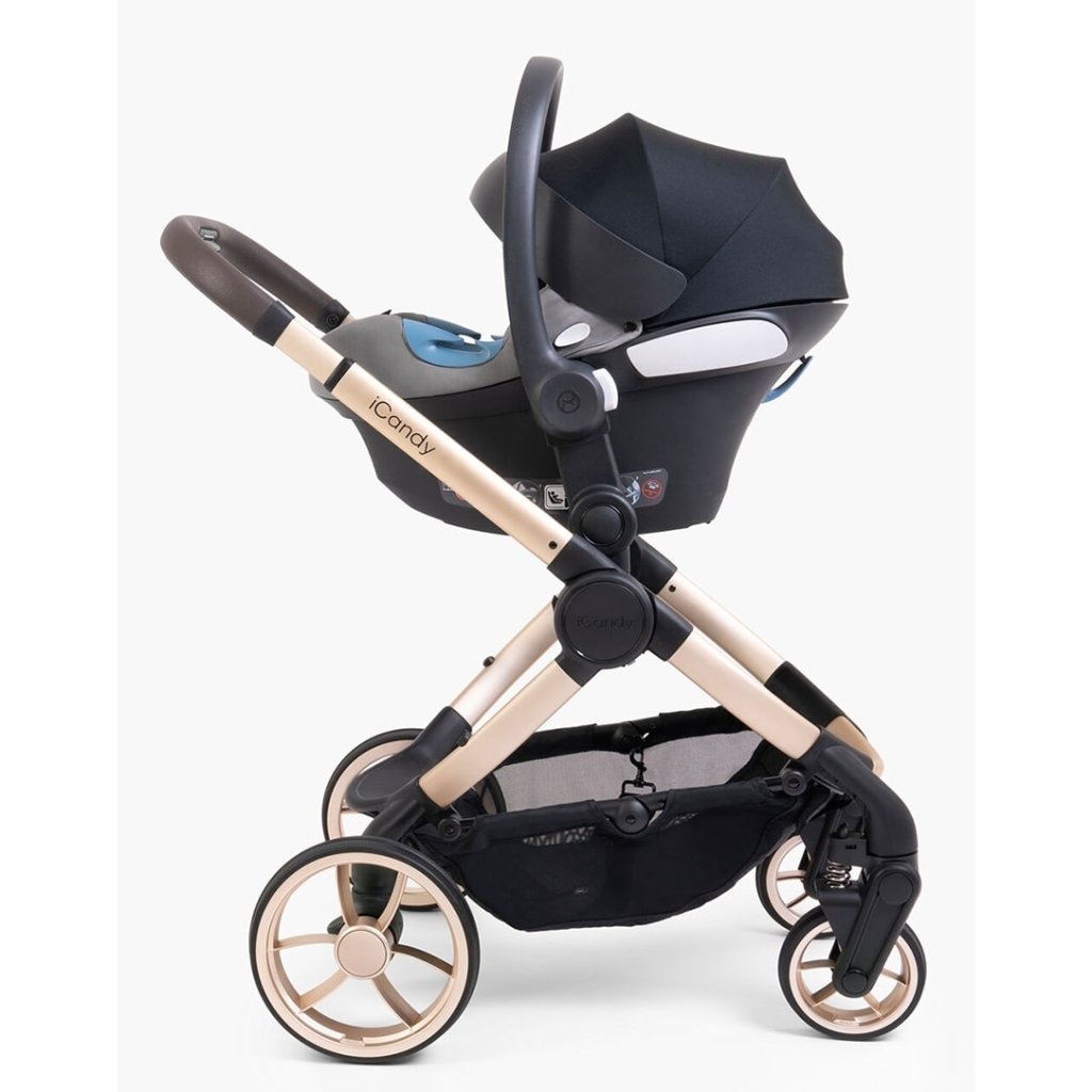 Bambinista-ICANDY-Travel-ICANDY Peach 7 Double Pushchair and Carrycot Complete Bundle Set - Blonde (Biscotti)