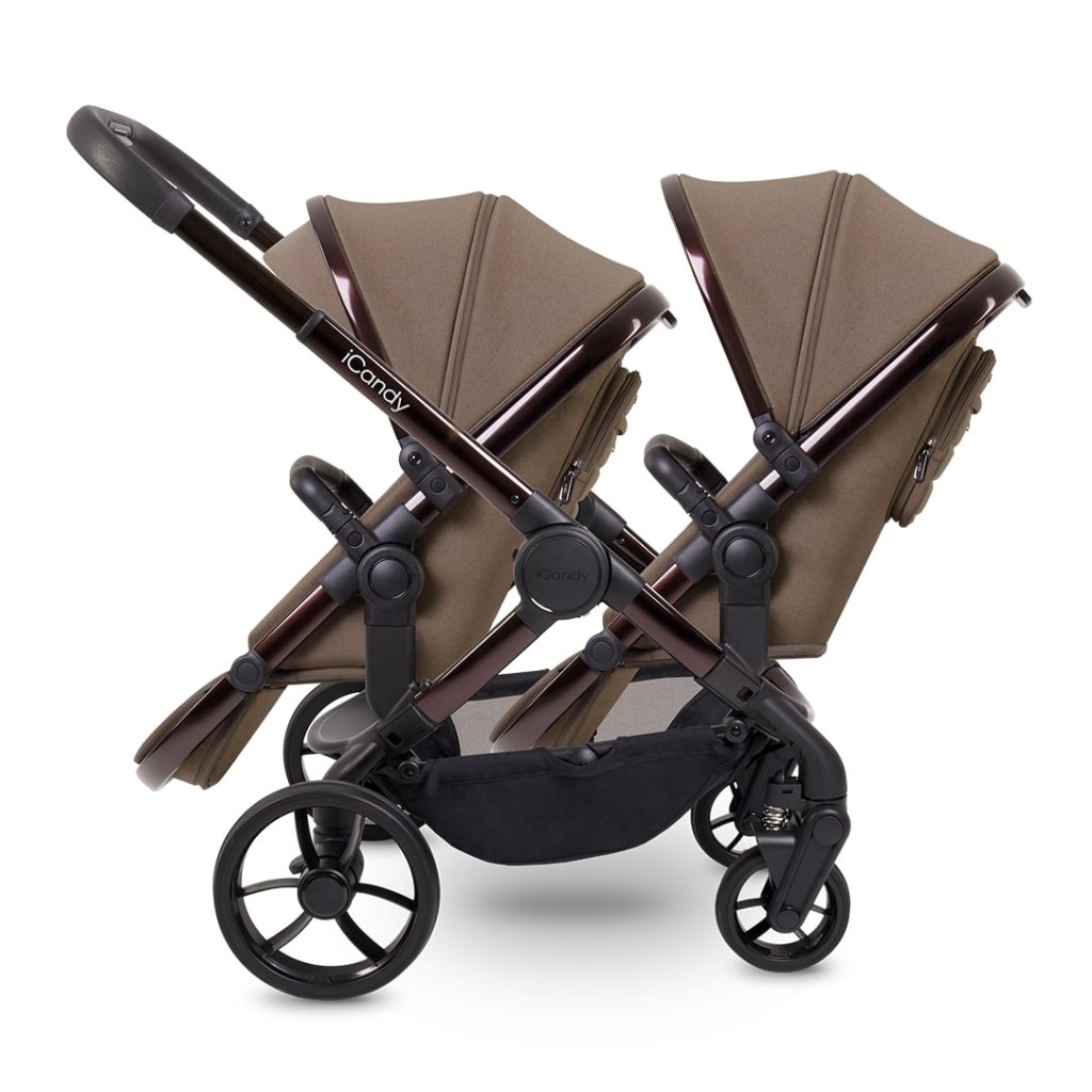 Bambinista - ICANDY - Travel - ICANDY Peach 7 Double Pushchair and Carrycot Complete Bundle Set - Coco