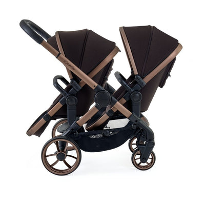 Bambinista - ICANDY - Travel Bundles - ICANDY Peach 7 Double Pushchair and Carrycot Complete Bundle Set - Pecan