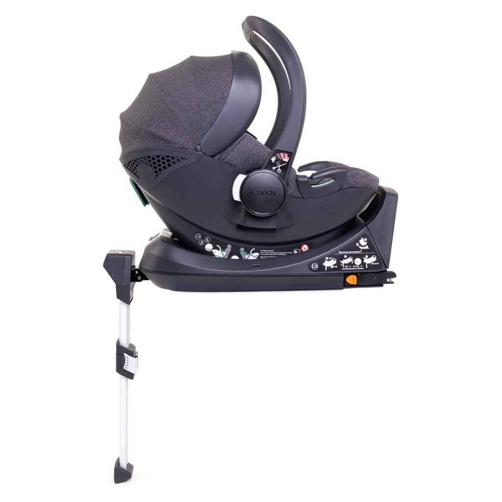 Bambinista - ICANDY - Travel - ICANDY Peach 7 Double Pushchair and Carrycot Complete Bundle Set - Phantom (Dark Grey)