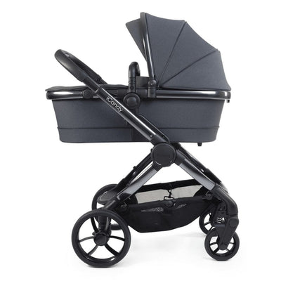 Bambinista-ICANDY-Travel-ICANDY Peach 7 Double Pushchair and Carrycot Complete Bundle Set - Phantom (Dark Grey)