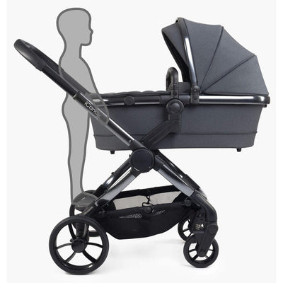 Bambinista-ICANDY-Travel-ICANDY Peach 7 Double Pushchair and Carrycot Complete Bundle Set - Phantom (Dark Grey)